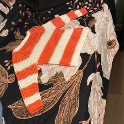 White & Orange Sweater