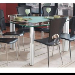 Triangular Glass Table Only - No Chairs 
