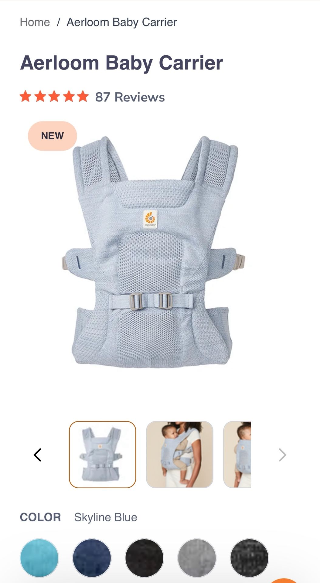 Ergobaby Aerloom Baby Carrier - Sky Blue
