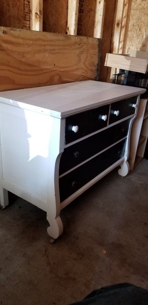 Black And White Antique Dresser