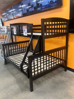 Twin over Full Bunk Bed Frame with mattresses