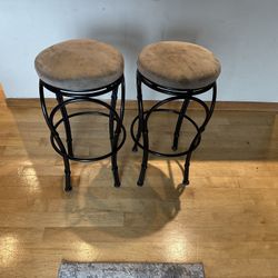 Antique Brass Iron Barstools 