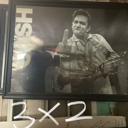 Framed Vintage Photos (Marilyn, Johnny Cash)