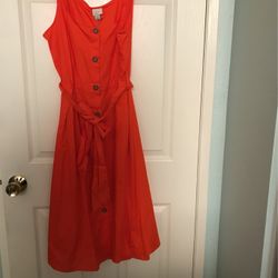 Orange Summery Cotton Dress Size 14