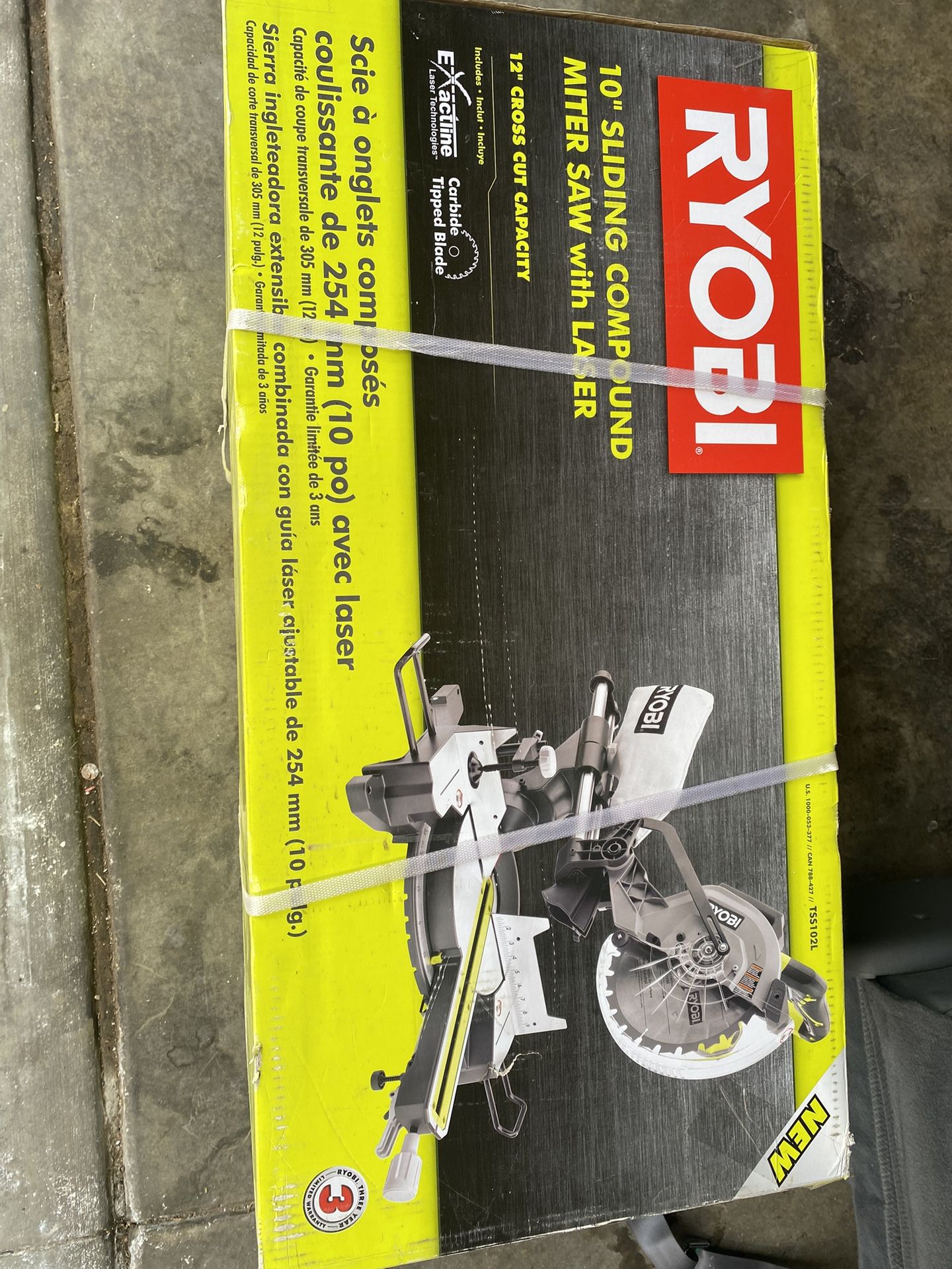 Ryobi 10” Sliding Compound Miter Saw With Laser 