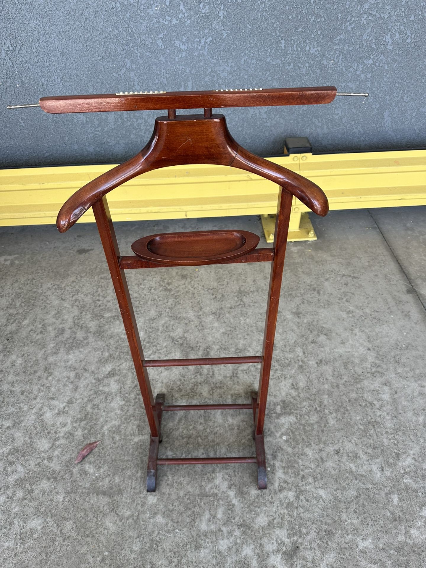 Used Mid-Century Italian made Men's Wooden Clothes Valet Stand