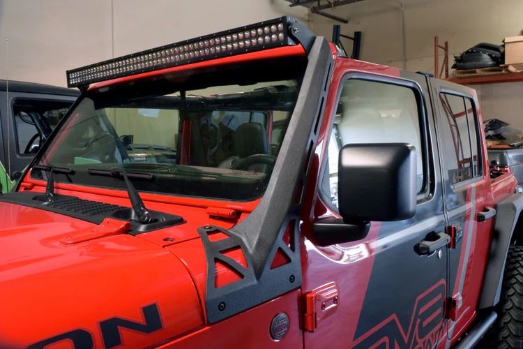 DV8 Offroad 2018+ Jeep Wrangler JL Or Gladiator JT Over Windshield Light Bar Bracket