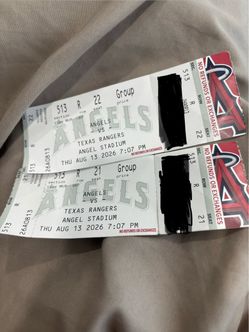 2 Angels vs Rangers Tickets Aug 13 2026