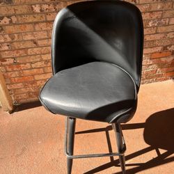Black Mid-Back Metal Bar Stool
