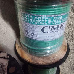 Wire #6 THHN Green Strended, 500ft Spool 