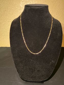 Solid 14K Gold Figaro Chain