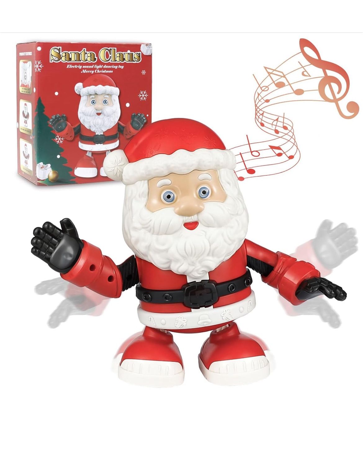 Singing Dancing Santa Claus, Twerking Santa Interactive Toy Figures, Electric Dolls with Music, Animated Christmas Decoration, Goodie Bag Stuffers for