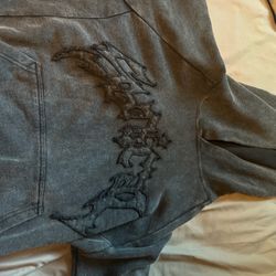 STITCHES HOODIE [WASHED BLACK]