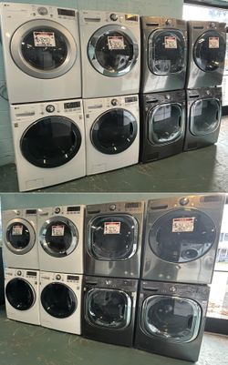 GREAT VARIETY OF WHITE & STAINLESS FRONT LOAD WASHER SET W/ ELECTRIC DRYER 