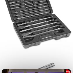 SDS-Plus Tungsten Carbide Rotary Hammer Drill and Chisel Metric Bit Set (17-piece)