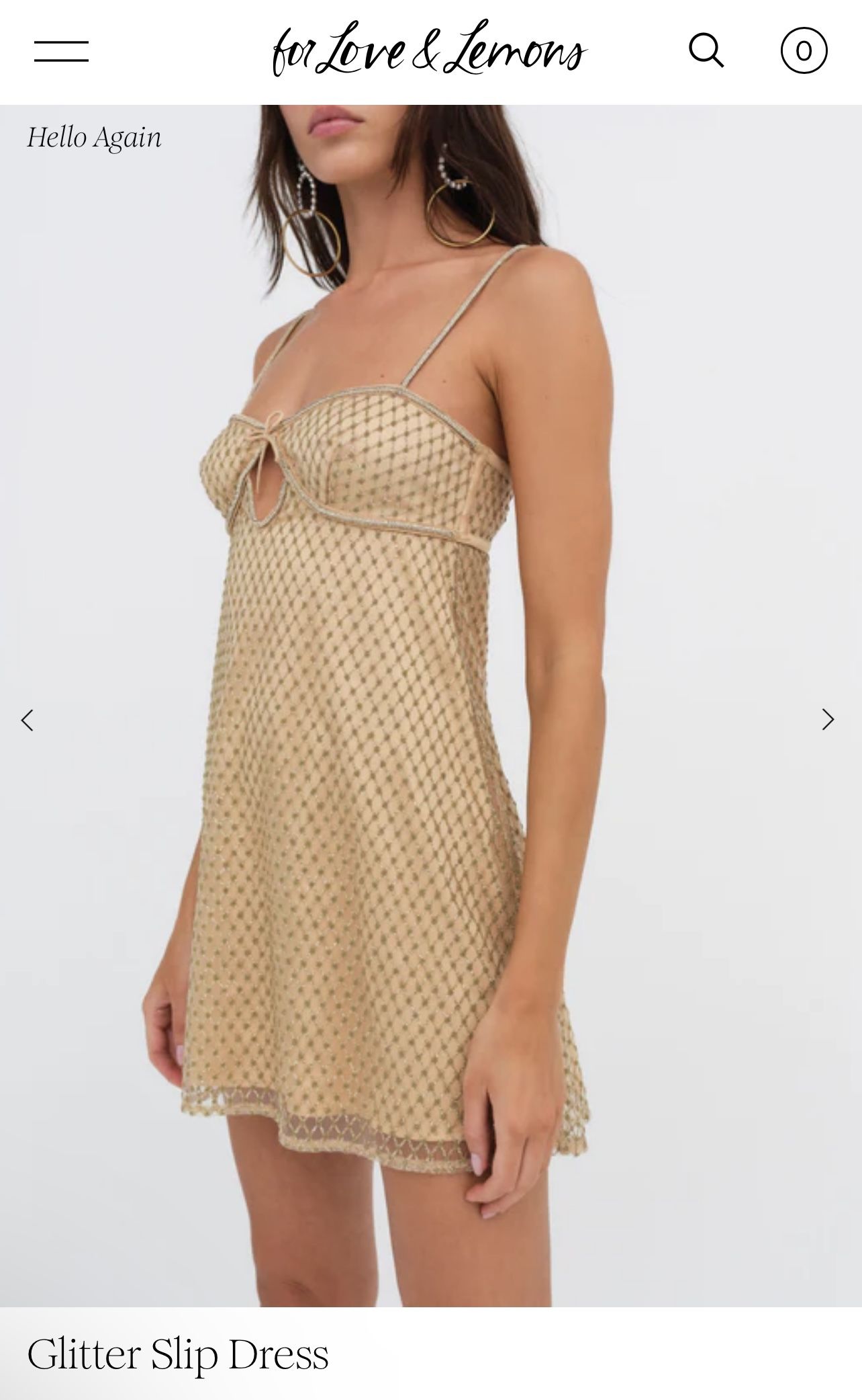 For Love And Lemons Glitter Slip Dress