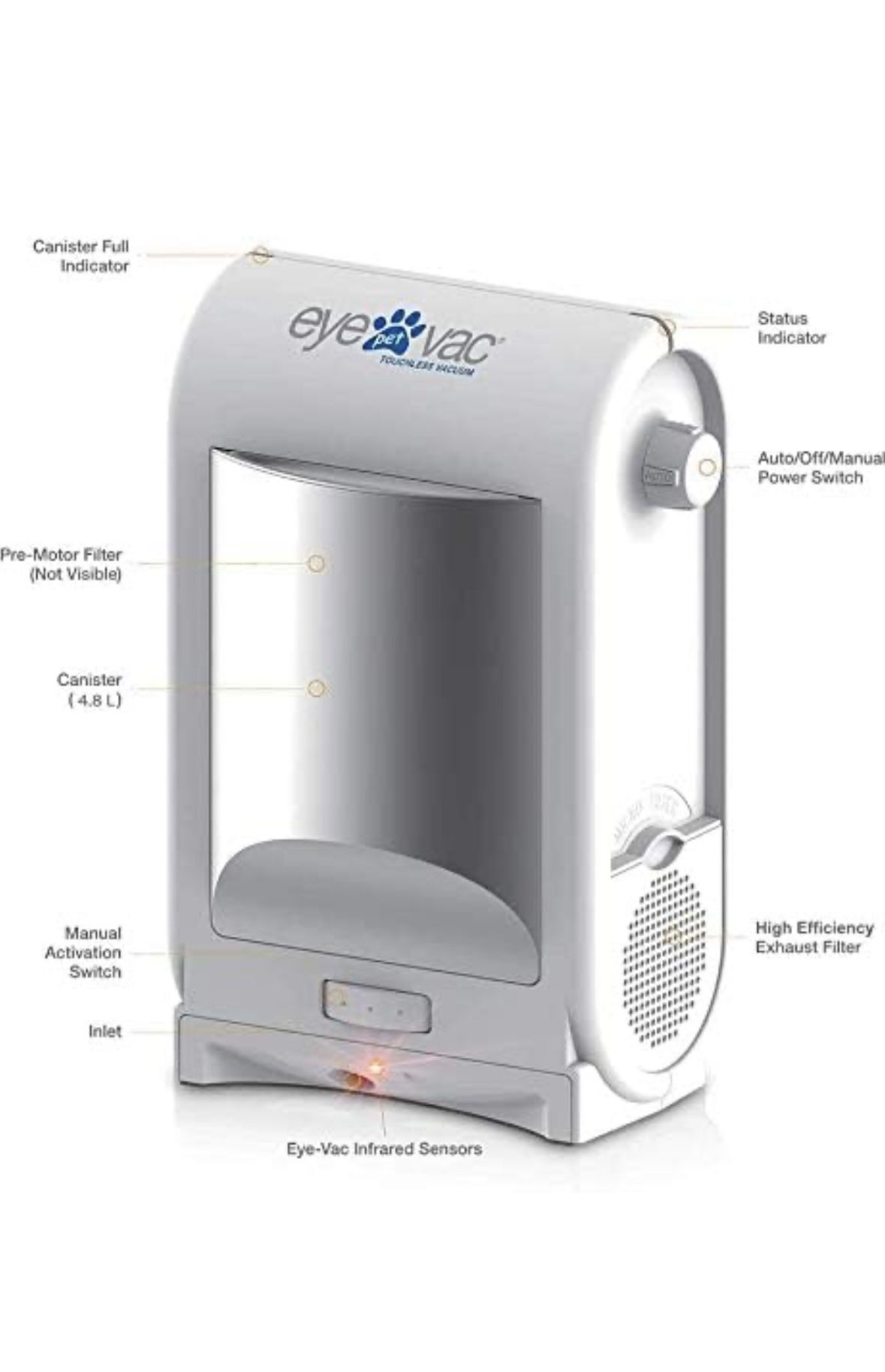 Eye Vac Pet Touchless Vacuum