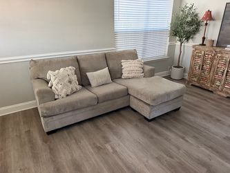 Beige L shape sectional sofa