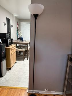 Black and white floor lamp