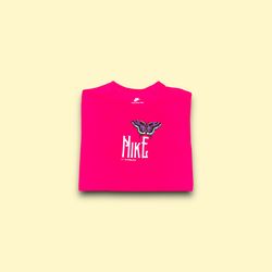 Nike Air Sprung No Looking Back Butterfly T-Shirt Crew Neck Pink Large