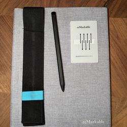 reMarkable - 2 bundle - 10.3" Paper Tablet with Marker Plus, Weave Book Folio. AirTag holder and pen holder. Extra tips!