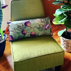 Choudhury Green Linen Modern Chair