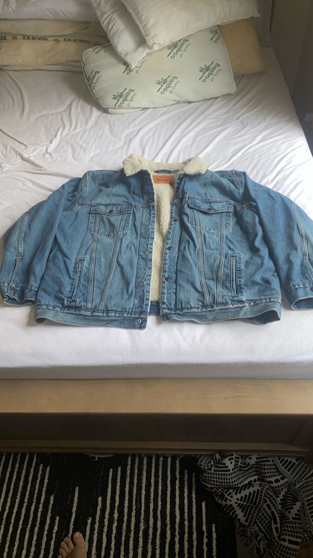 LEVIS SHERPA BLUE DENIM JACKET MENS