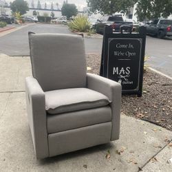 New Manual Upholstered Glider Recliner Rocking Chair 360° Swivel for Nursery and Living Room