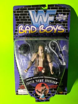 NEW 1997 WWF Bad Boys Series 4 JBL Justin HAWK Bradshaw Slammers Wrestling Action Figure Vintage NOS JAKKS Pacific Collectors Posable NWO WCW WWE Toy