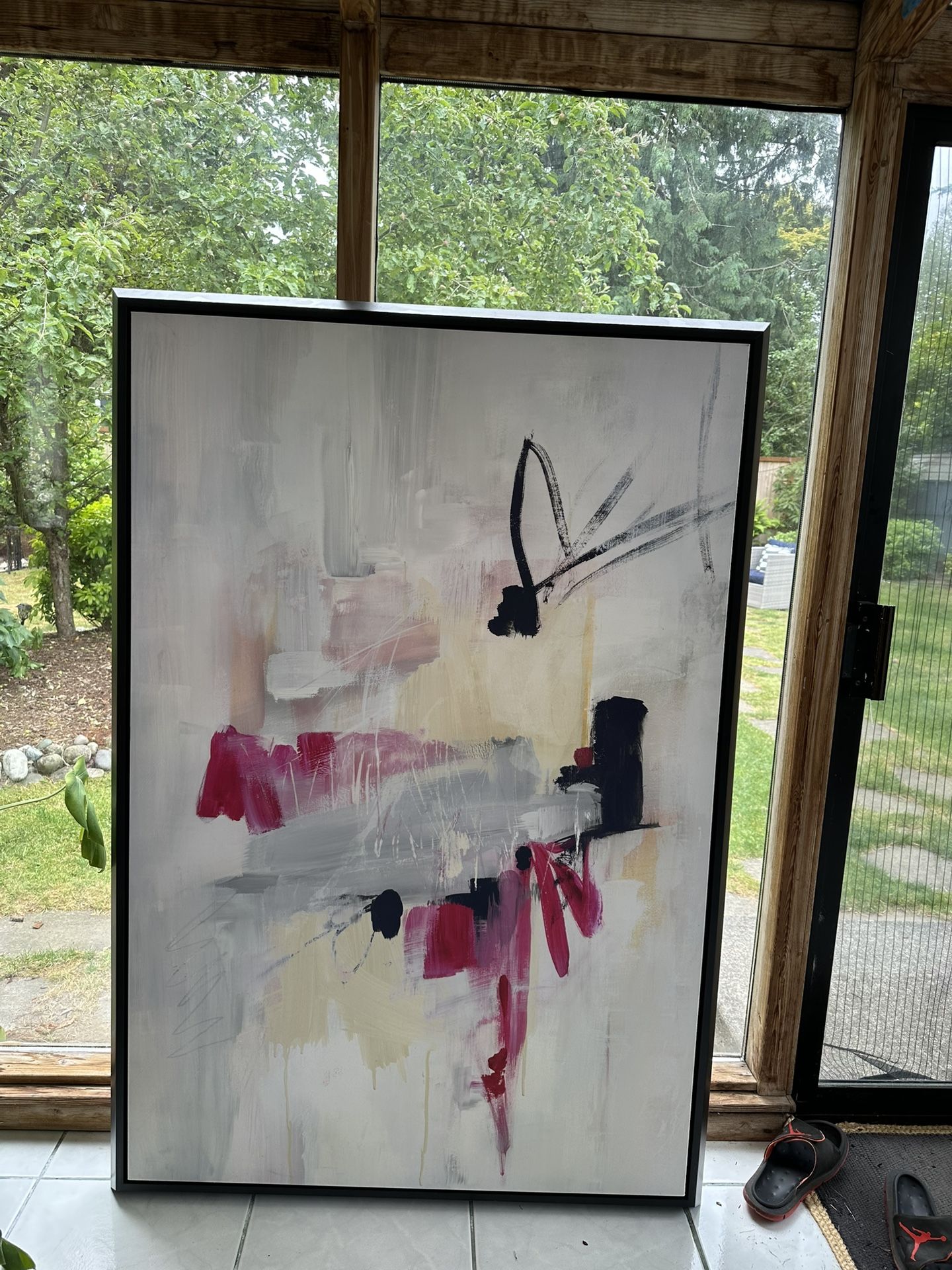 Large Canvas Painting Black Frame
