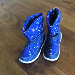 Girls Galaxy Star & Snowflake Snow Boots - Kids Size 13