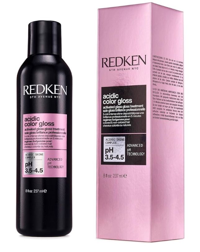 Redken Acidic Color Gloss Activated Glass Gloss Treatment | Rinse Out Hair Gloss | With Apricot Oil for Deep Conditioning | Add Intense Shine for up t