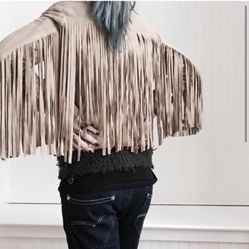 RARE DOLCE & GABANNA FRINGE SUEDE JACKET