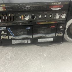 Vintage 1980s LASONIC L30K Boombox Model Made in Taiwan Fix Or Parts