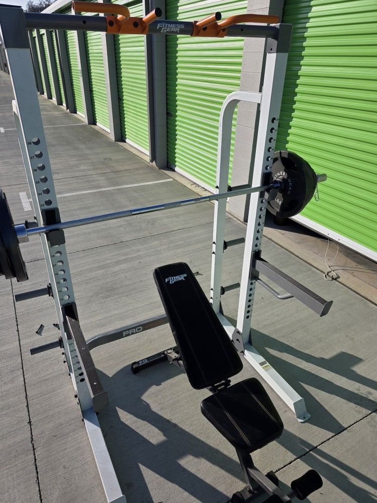 Squat Rack & Weight Plates