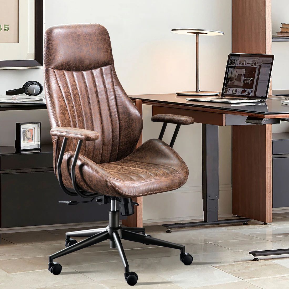 OVIOS Office Chair Ergonomic High Back Suede Fabric for Executive or Home Office