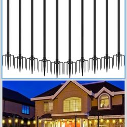N 10 Pack 10Ft String Light Poles,Light Poles for Outside String Lights