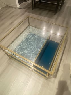Beautiful green and glass coffee table