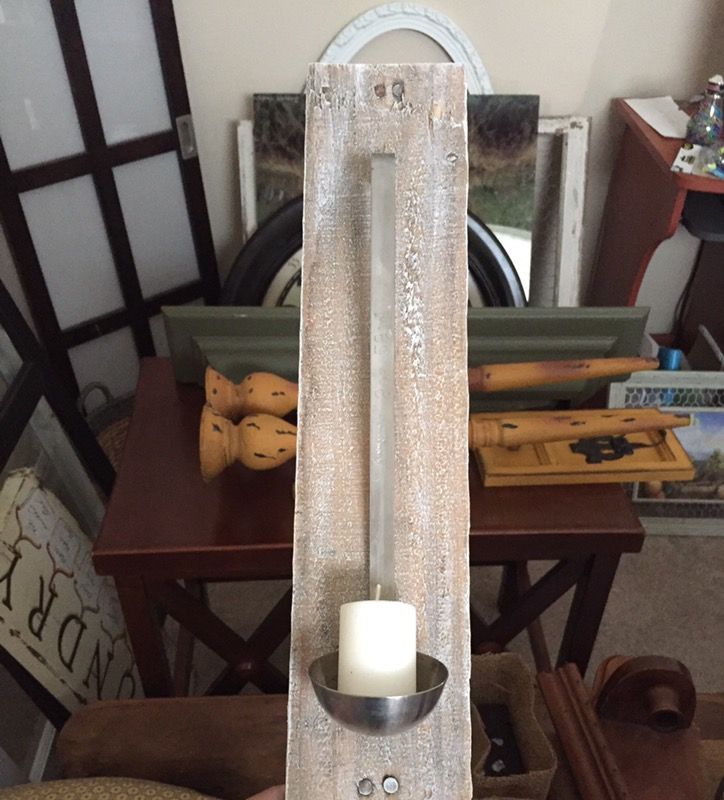 Pair of rustic candle holders