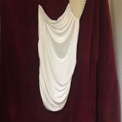 One Shoulder Lipstick Blouse Size L