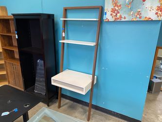 WEST ELM Leaning Bookcase with Desk