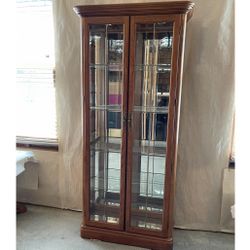 Solid Oak Curio Display Cabinet