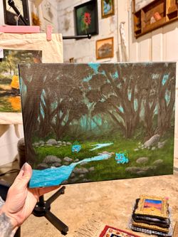 Bulbasaur’s Meadow Acrylic Painting