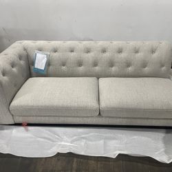 Abbyson cream grey loveseat right side arm rest brand new!