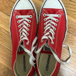 Lightly worn red Converse Size 9