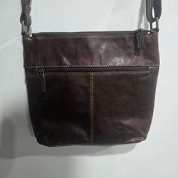 Jack Georges Large Voyager Crossbody Brown Leather Bag