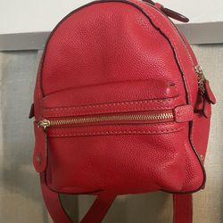 Red Leather Coach Backpack 