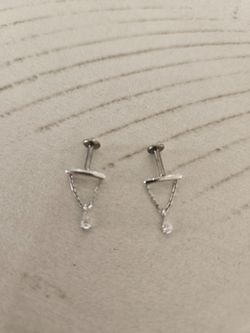 Hidden Helix 14k white gold earring set