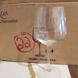 NEW Lot of 22 Chef & Sommelier Wine Glasses Crystal 15 3/4 oz Bar Wedding Clear Stem Millesime