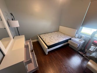 Full size bed frame with mattress 1 nightstand dresser all new furniture free delivery free installation